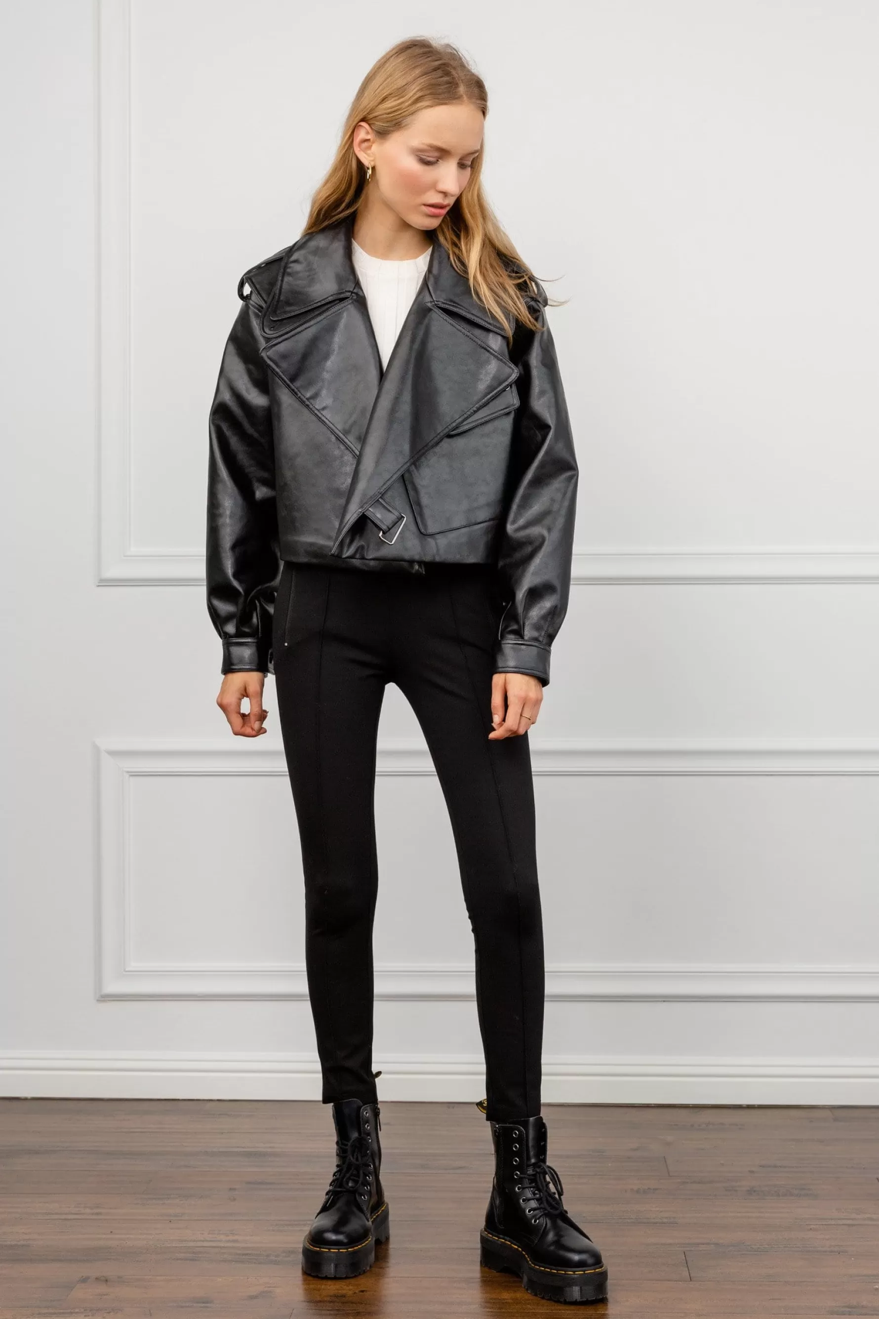 Jingus Alexa Oversize Vegan Leather Jacket-J.ING