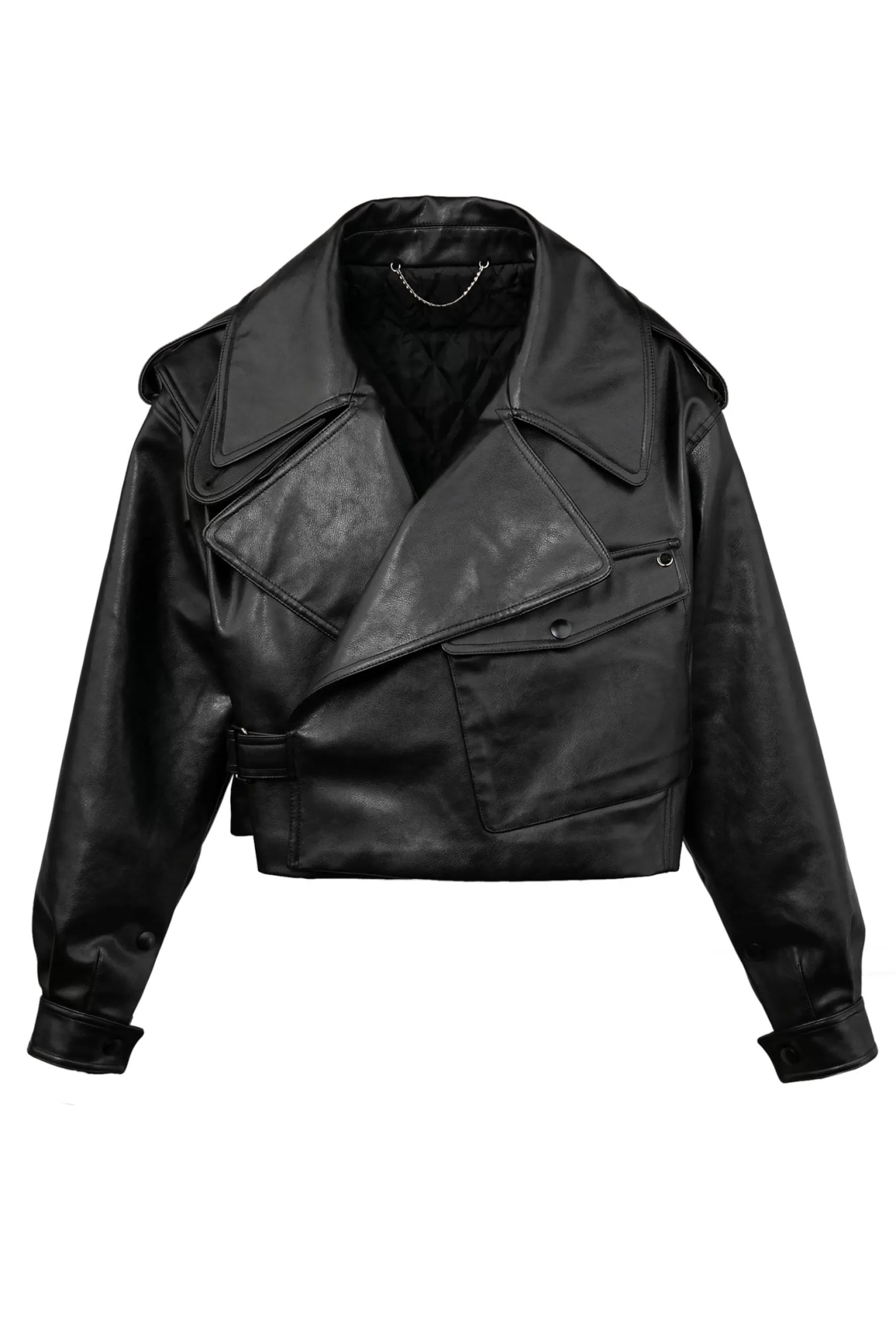 Jingus Alexa Oversize Vegan Leather Jacket-J.ING