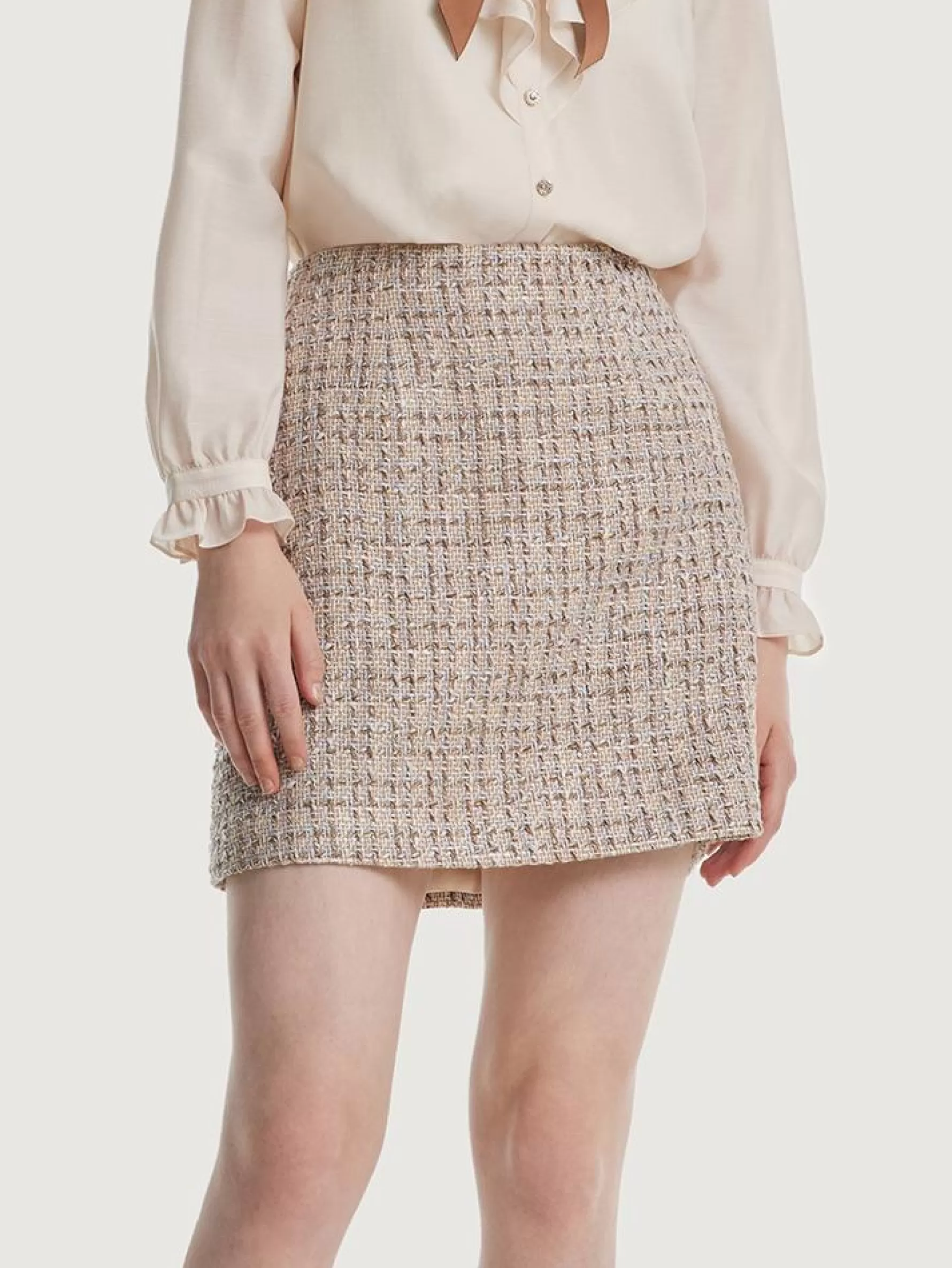 Jingus A-ine Tweed Mini Skirt-J.ING