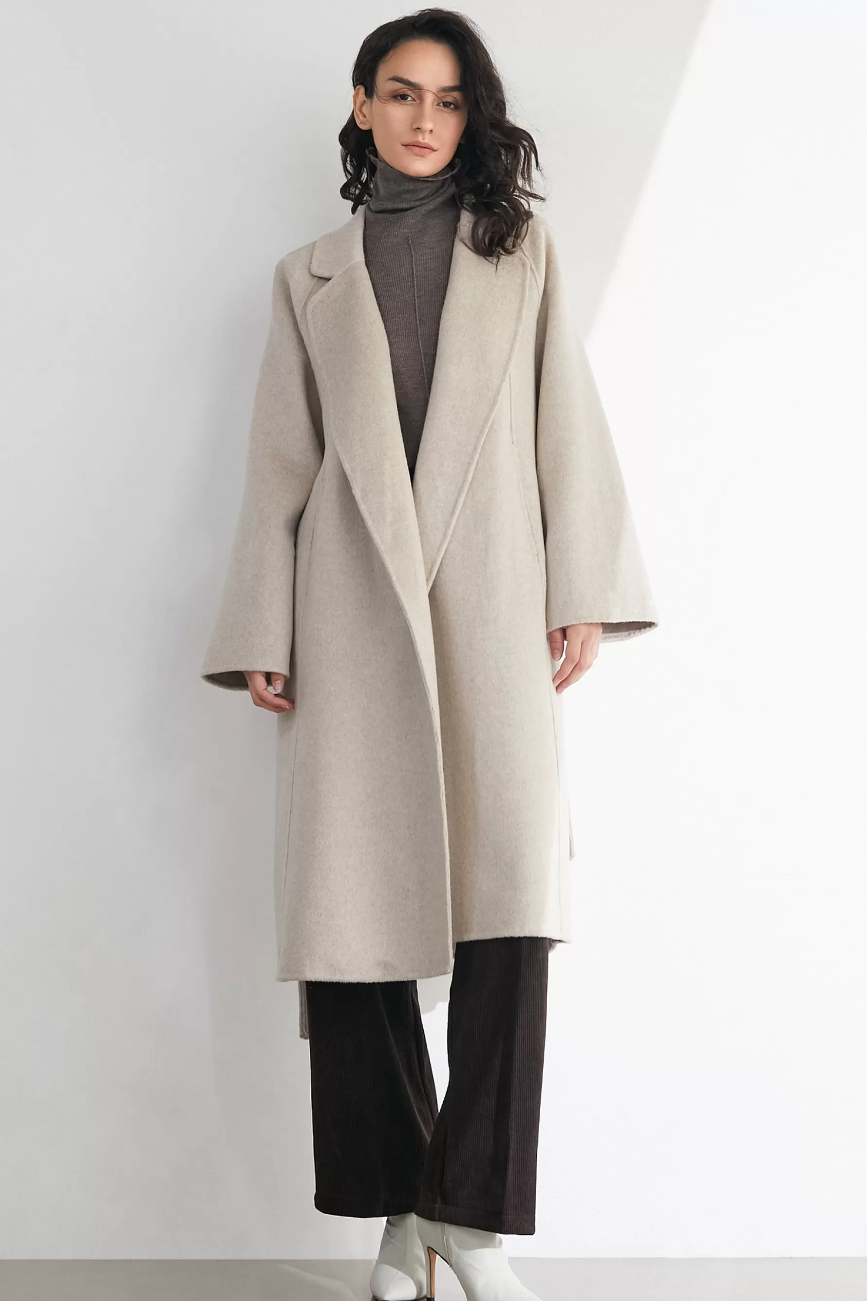 Jingus Araminta 100% Wool Single-Breasted Coat-J.ING