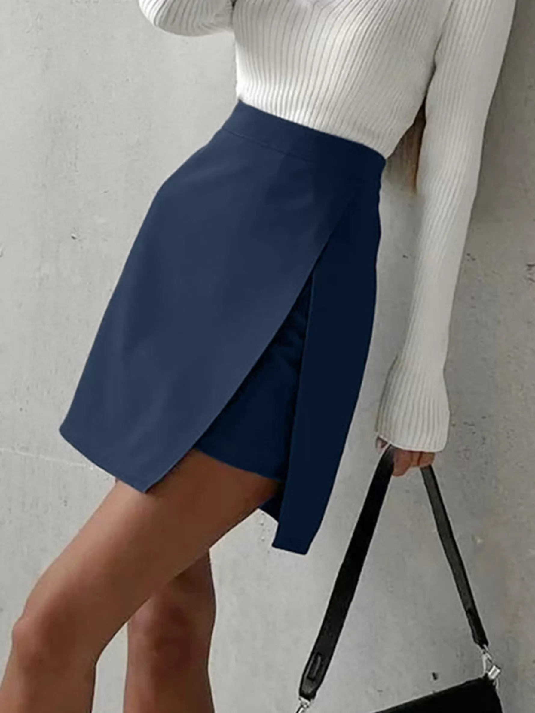 Jingus Asymmetric Layered Split Mini Skirt-J.ING