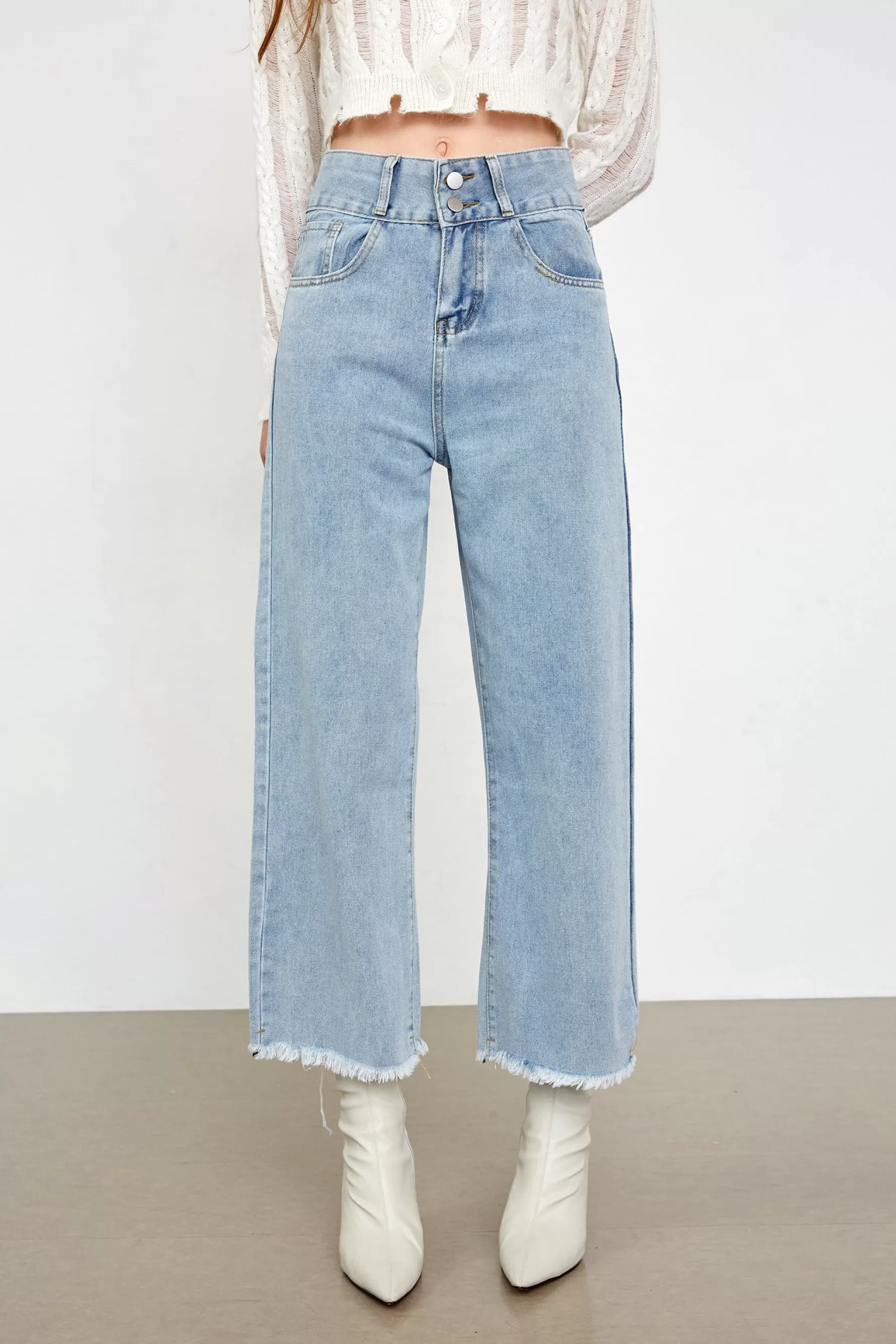 Jingus Auria Light Blue Ankle Jeans-J.ING