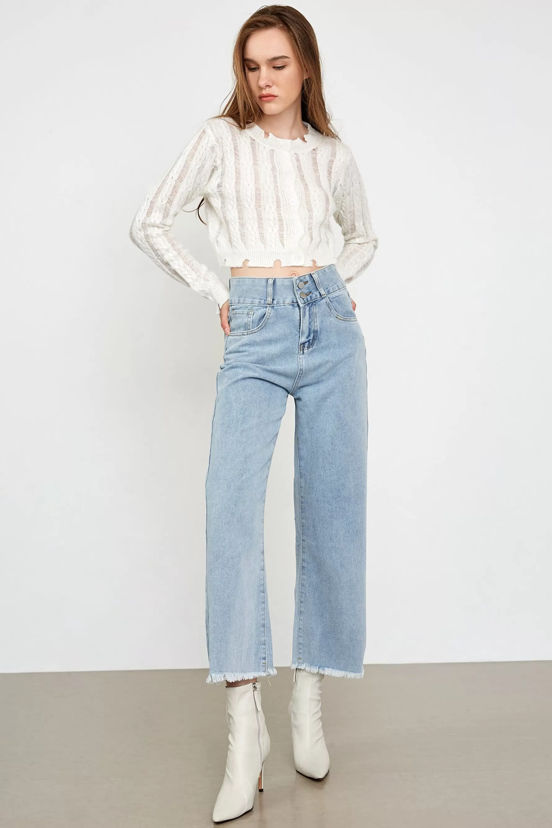 Jingus Auria Light Blue Ankle Jeans-J.ING