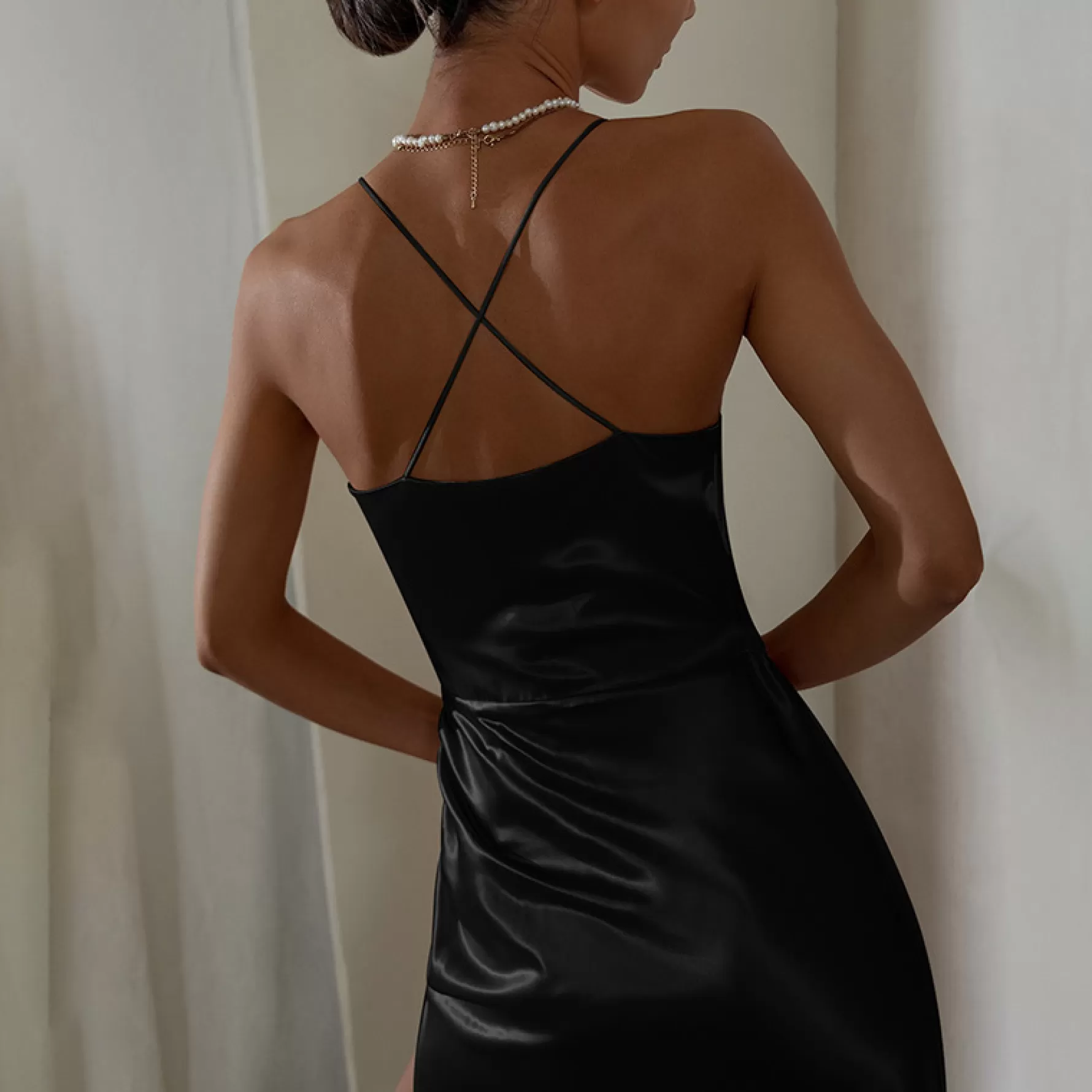 Jingus Slip Backless Split Dress-J.ING