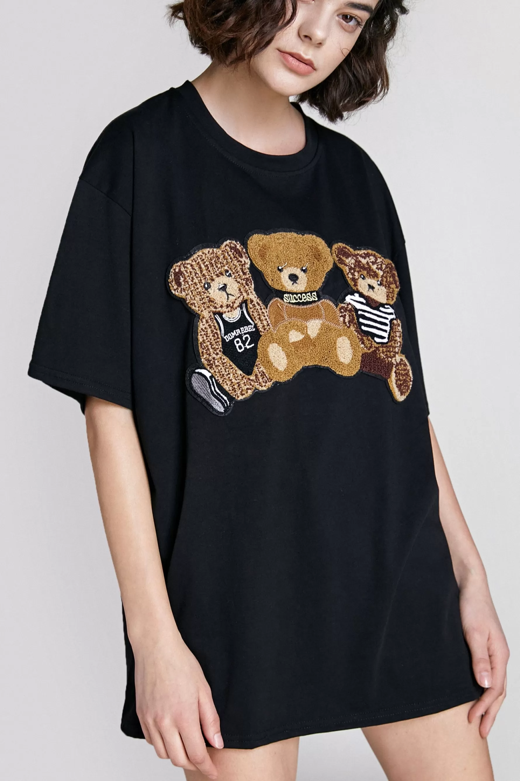 Jingus Teddy Bear Embroidered T-Shirt-J.ING