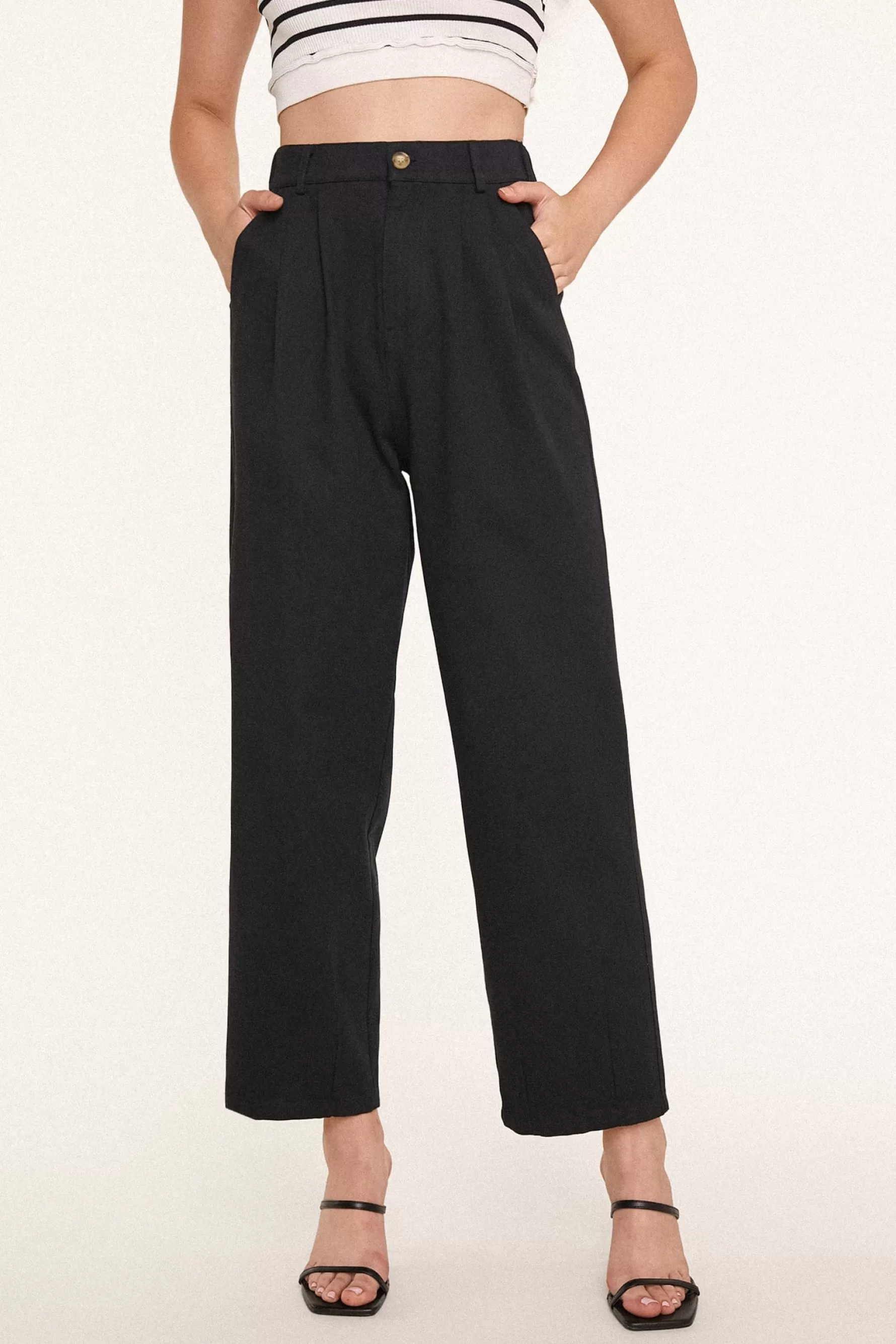 Jingus Twill Wide Leg Work Pants-J.ING