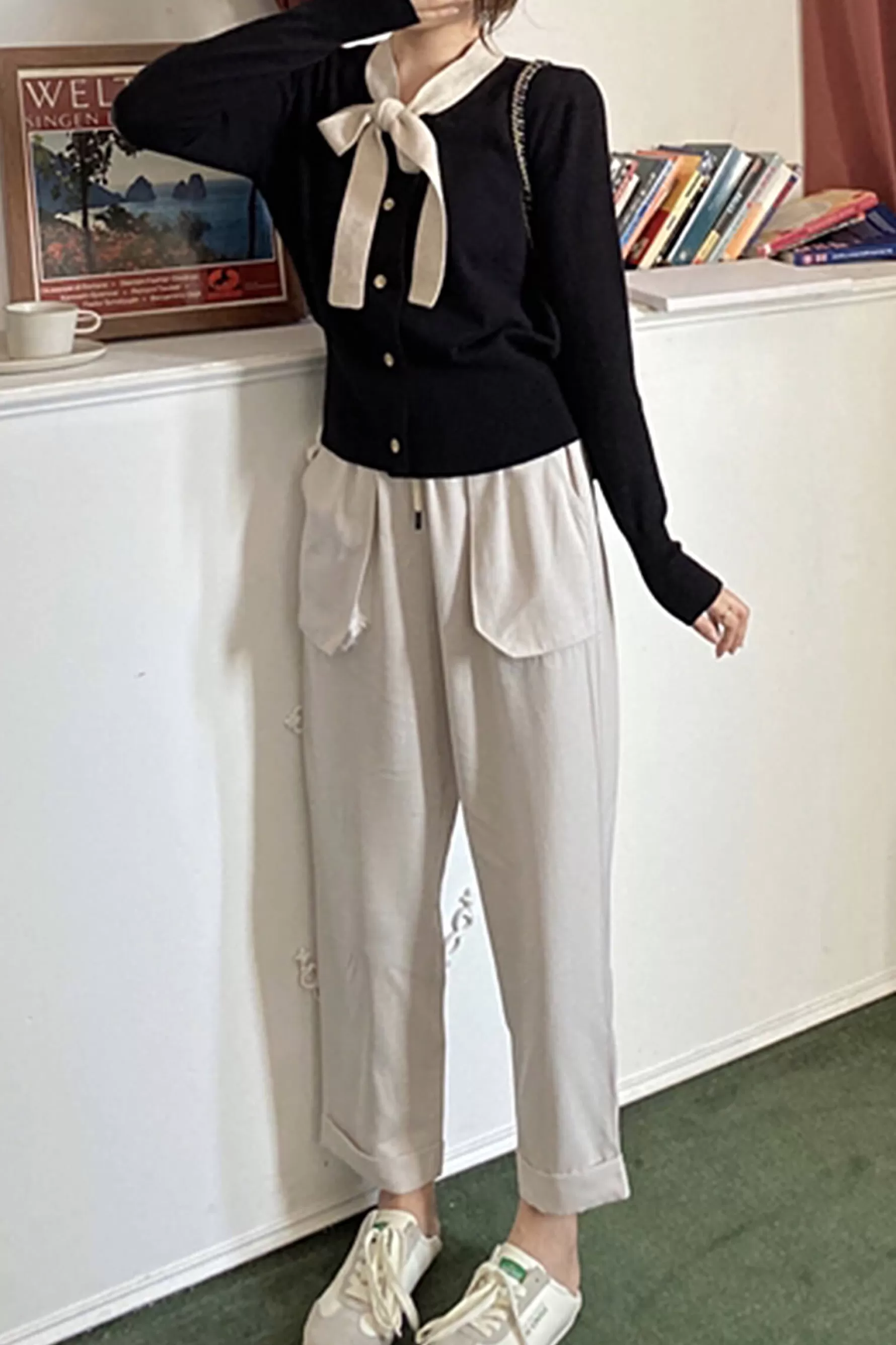 Jingus V Lace-Trim Cardigan-J.ING