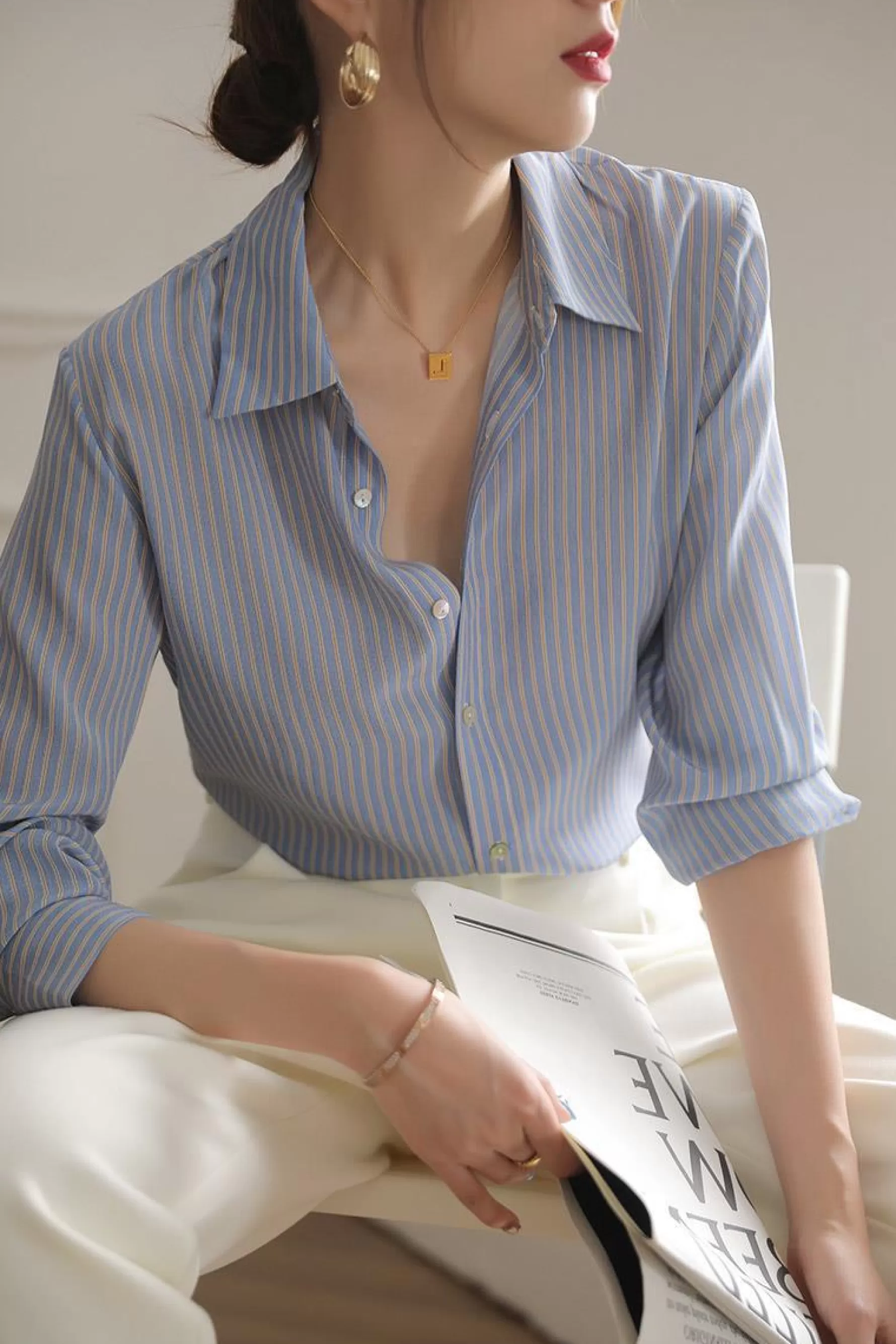 Jingus Striped Silk Shirt-J.ING