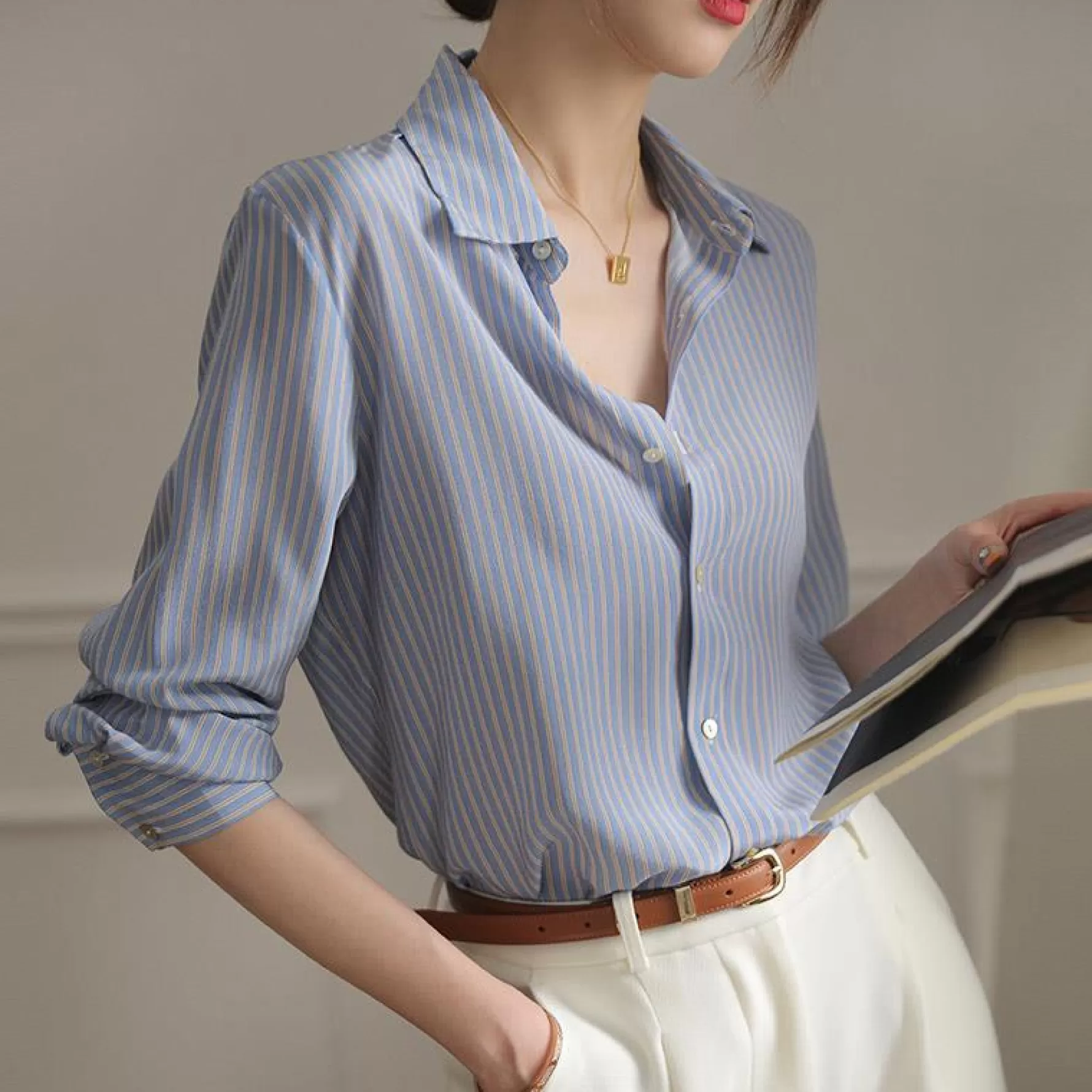 Jingus Striped Silk Shirt-J.ING