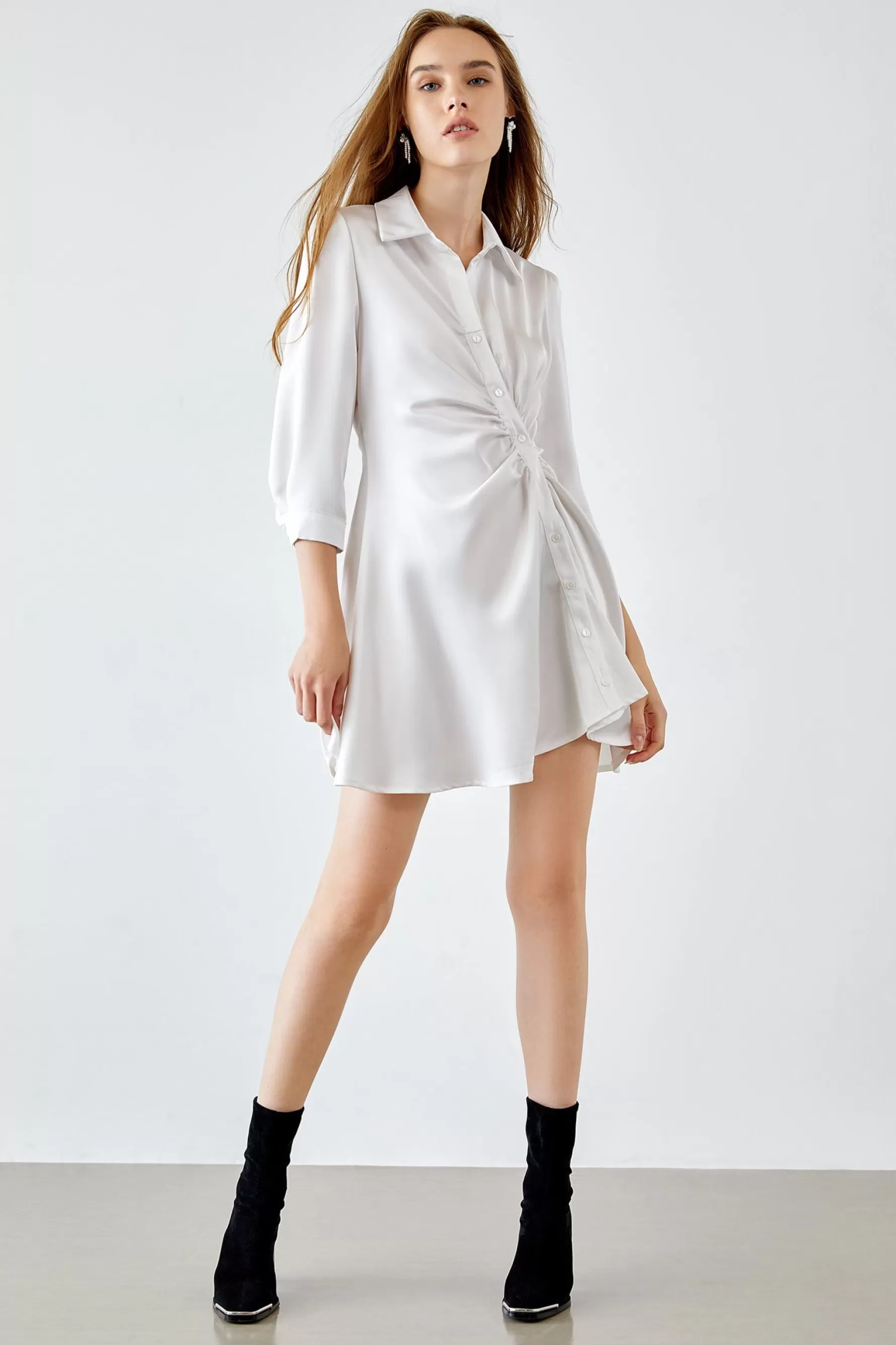 Jingus Charity Button-Up Midi Dress-J.ING