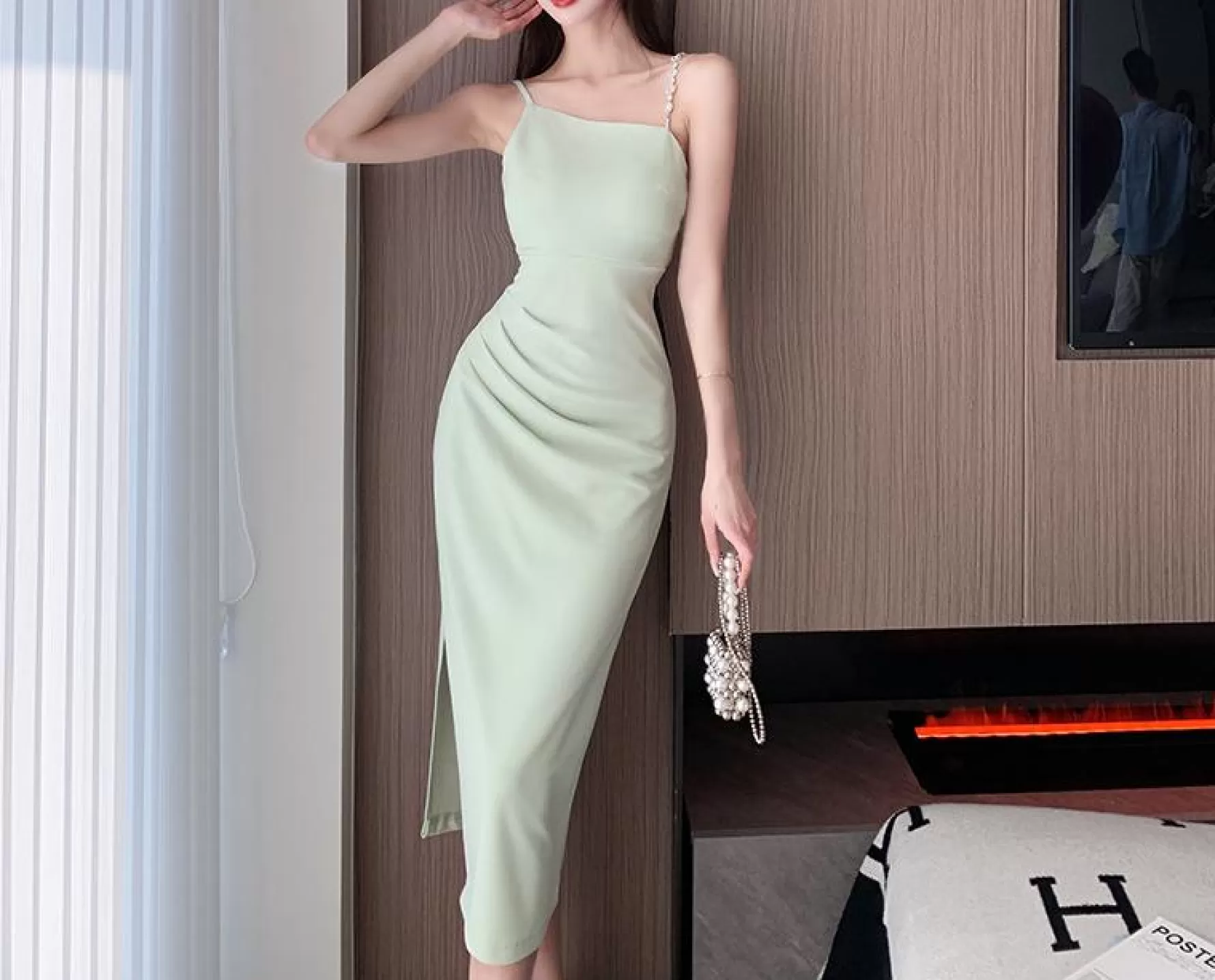 Jingus Off-the-Shoulder Spaghetti Strap Midi Dress-J.ING