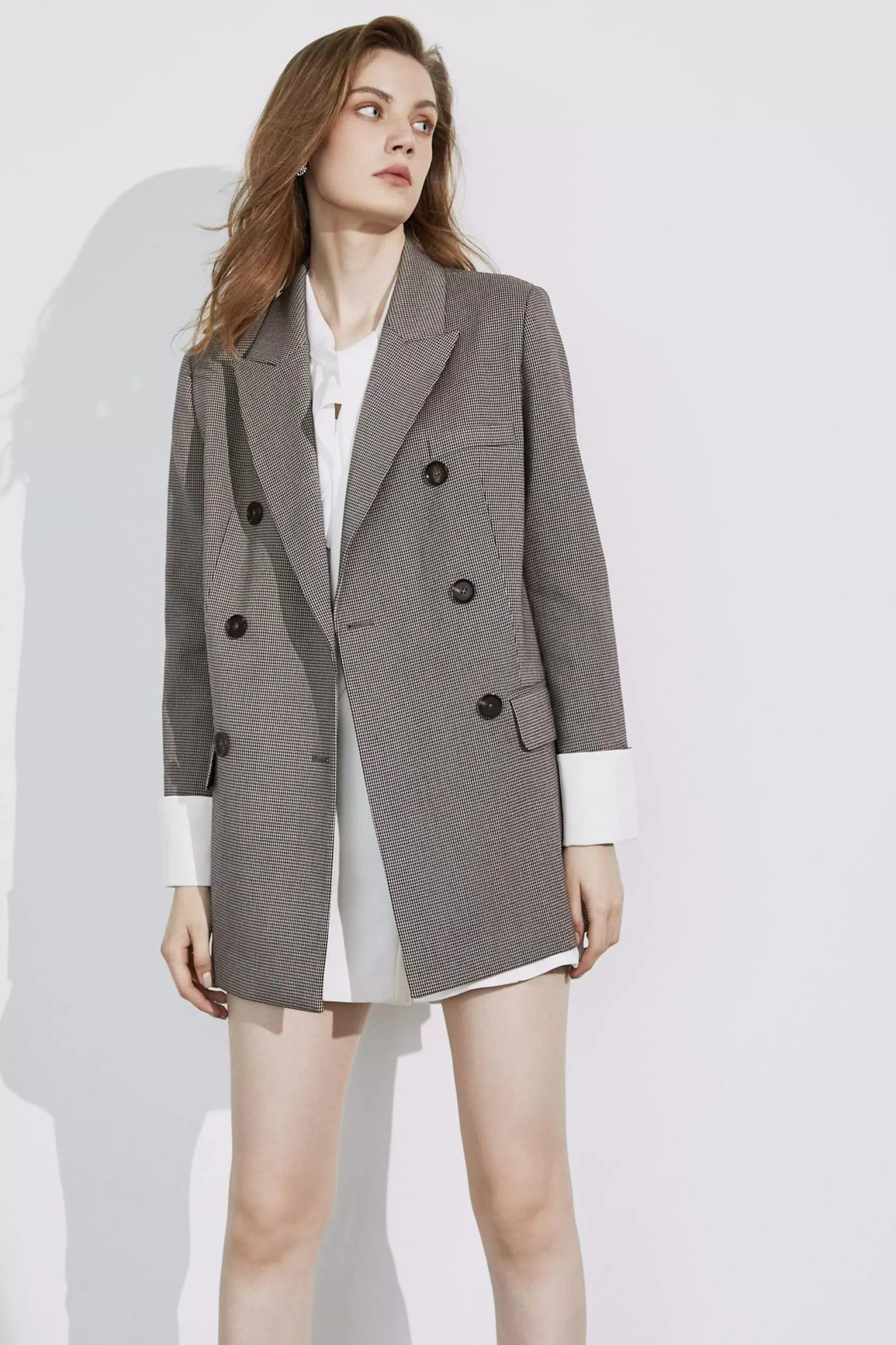 Jingus Herringbone Oversized Blazer-J.ING