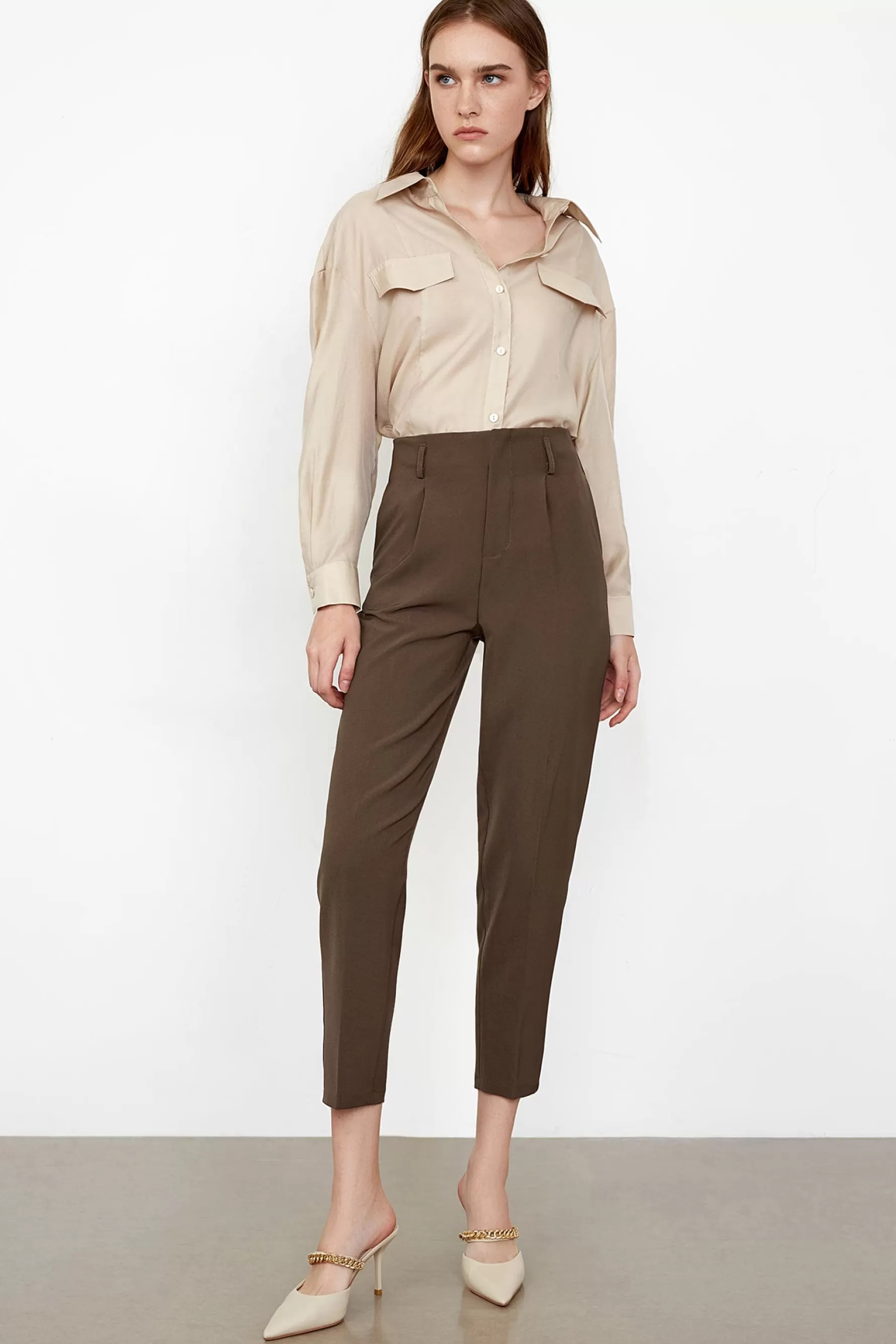 Jingus Kamren Saddle Brown Straight Leg Pants-J.ING