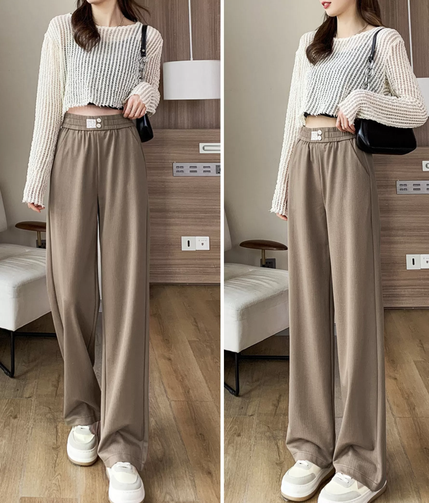 Jingus High-Waisted Straight Slacks-J.ING