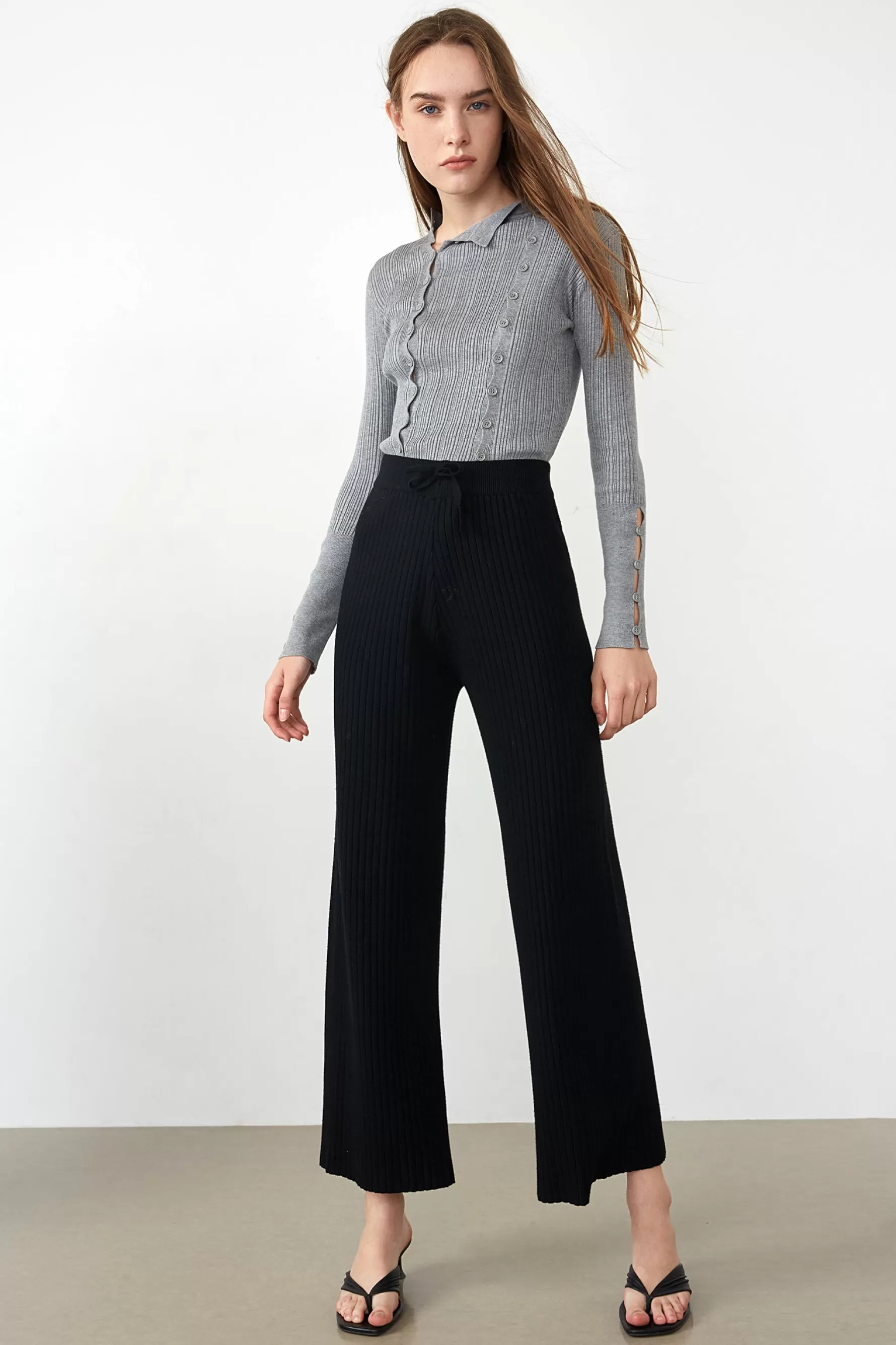 Jingus Lowman High Waist Knit Pants-J.ING