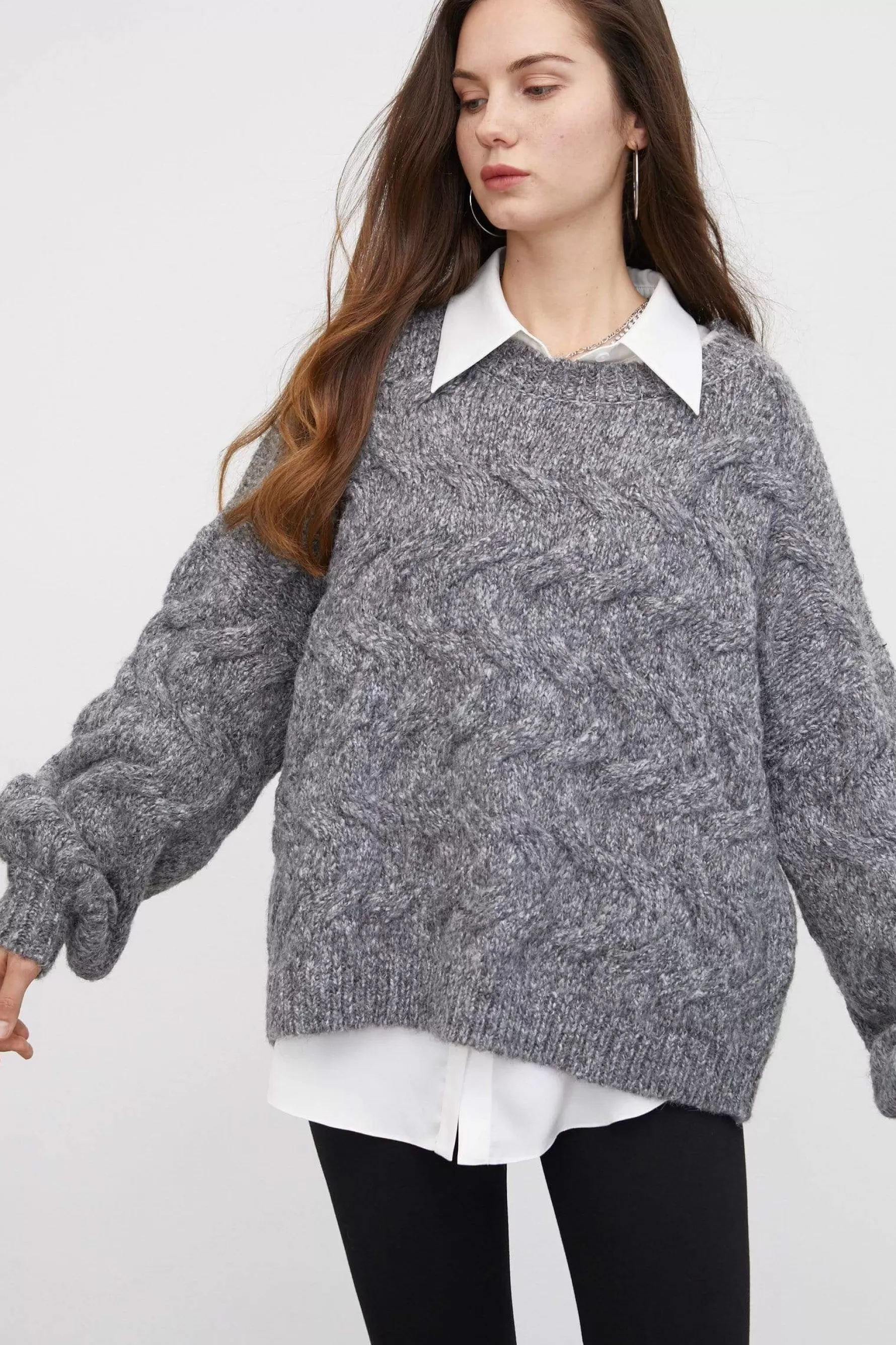 Jingus Maeve Charcoal Chunky Sweater-J.ING