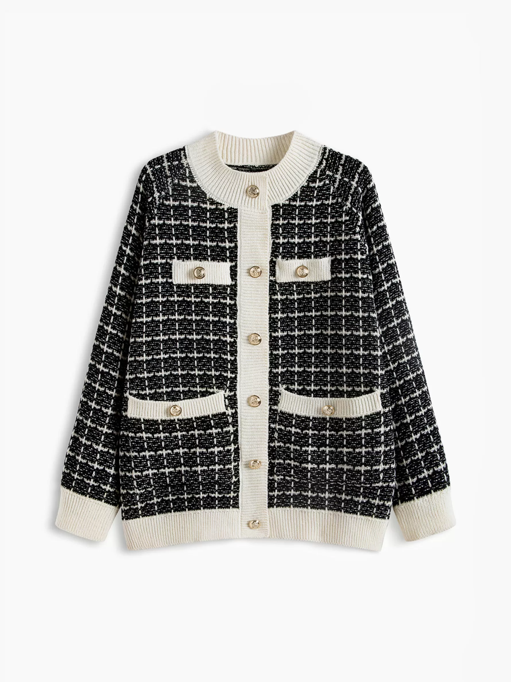 Jingus Old Money Aethetic Tweed Cardigan-J.ING