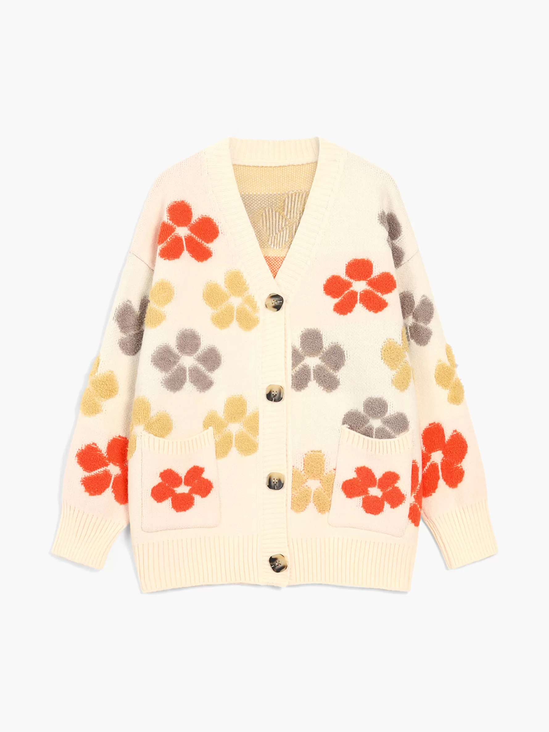 Jingus Overized Floral Charm Cardigan-J.ING