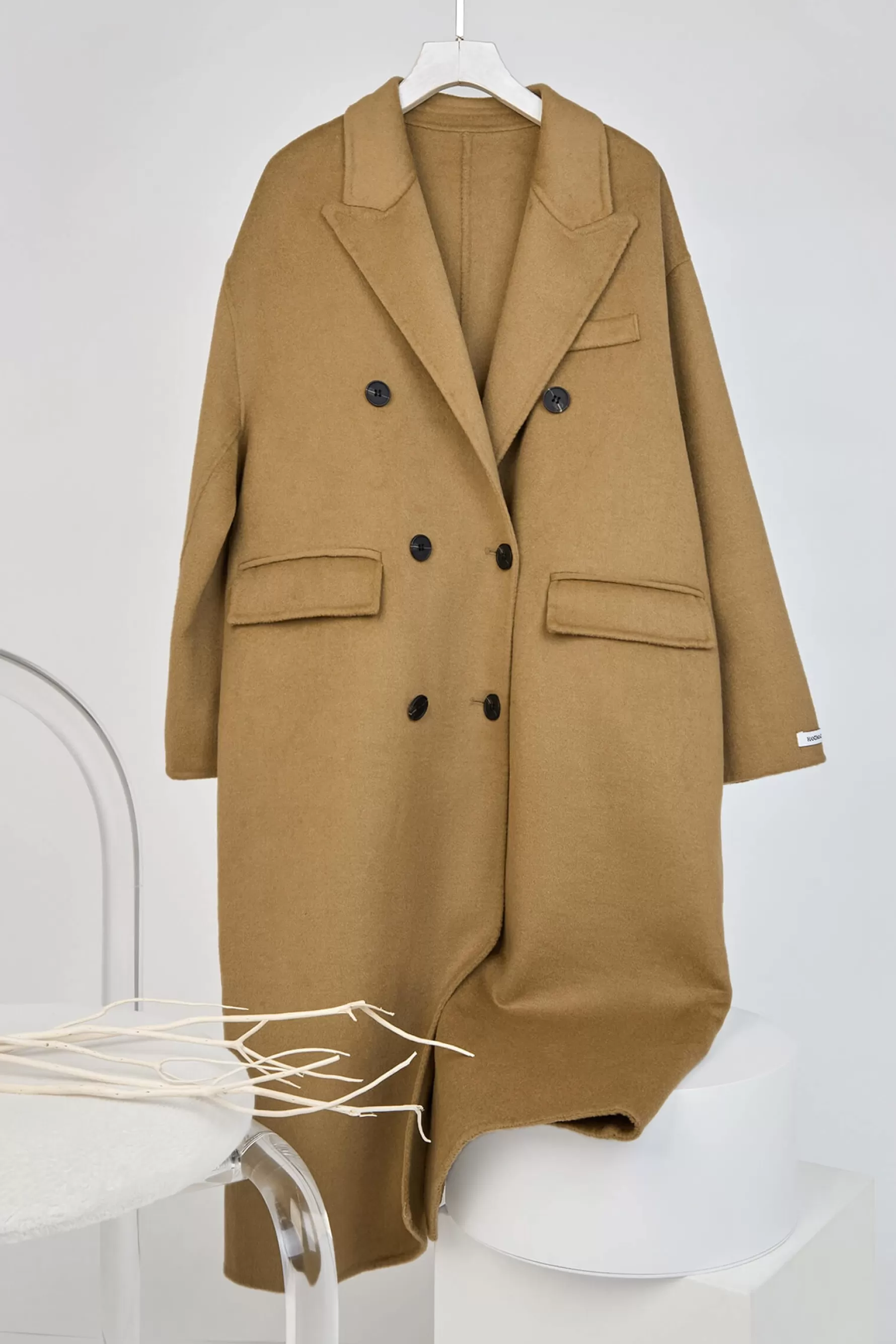 Jingus Premium Wool Double-Breasted Longline Coat-J.ING