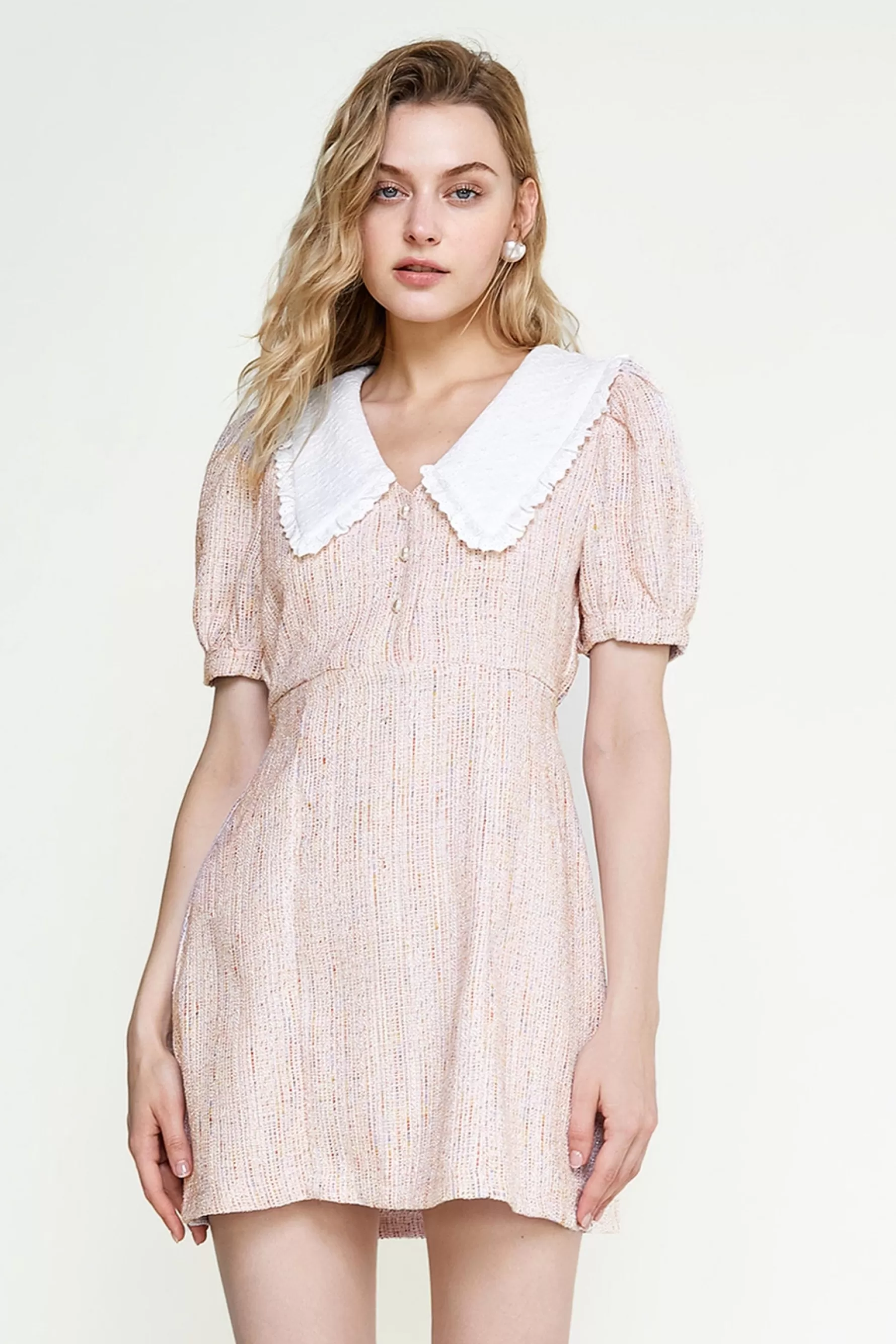 Jingus Statement Collar Buttoned Mini Dress-J.ING