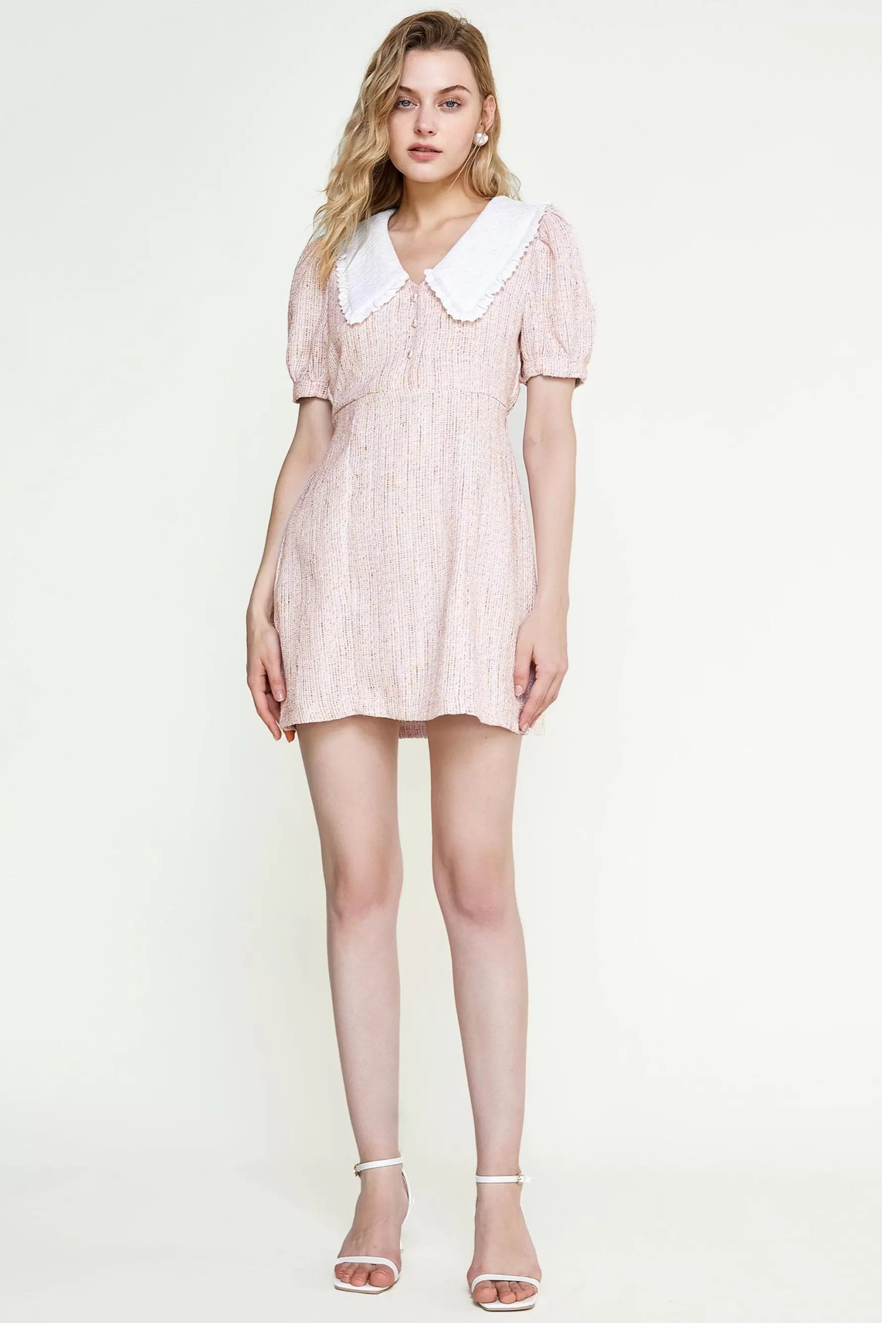 Jingus Statement Collar Buttoned Mini Dress-J.ING