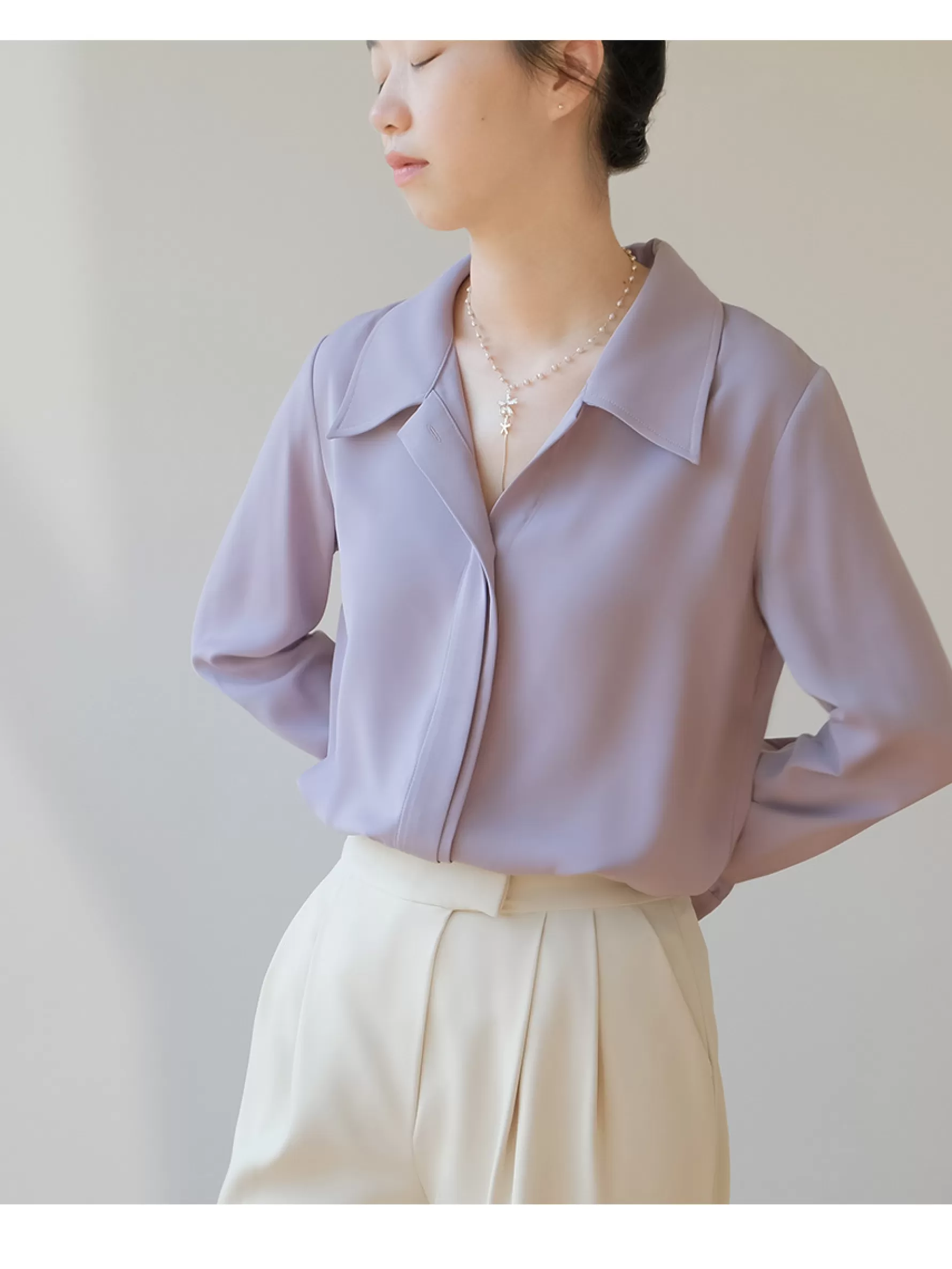 Jingus Satin Concealed Button Shirt-J.ING