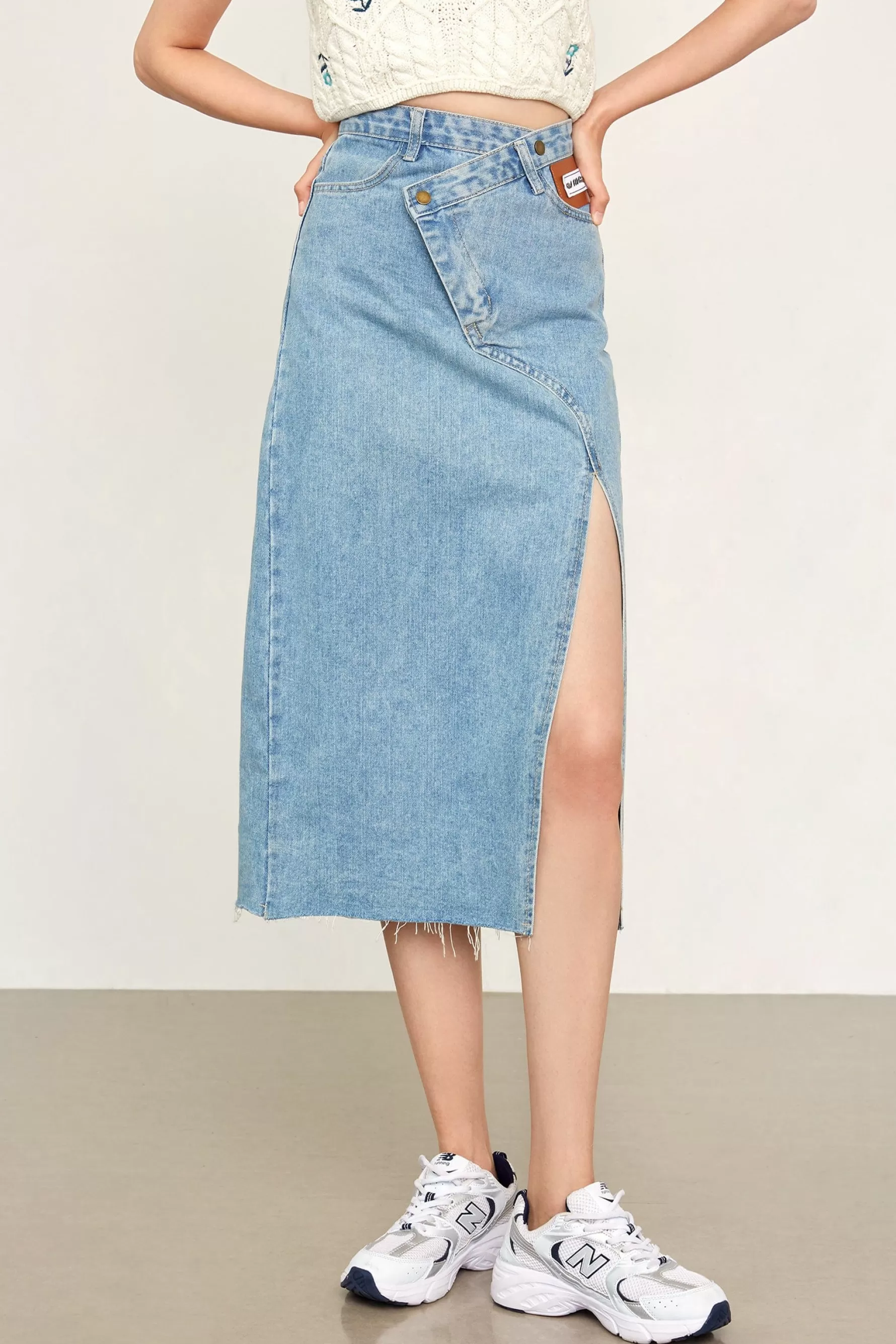 Jingus Samaria Light Sky Blue Asymmetrical Skirt-J.ING