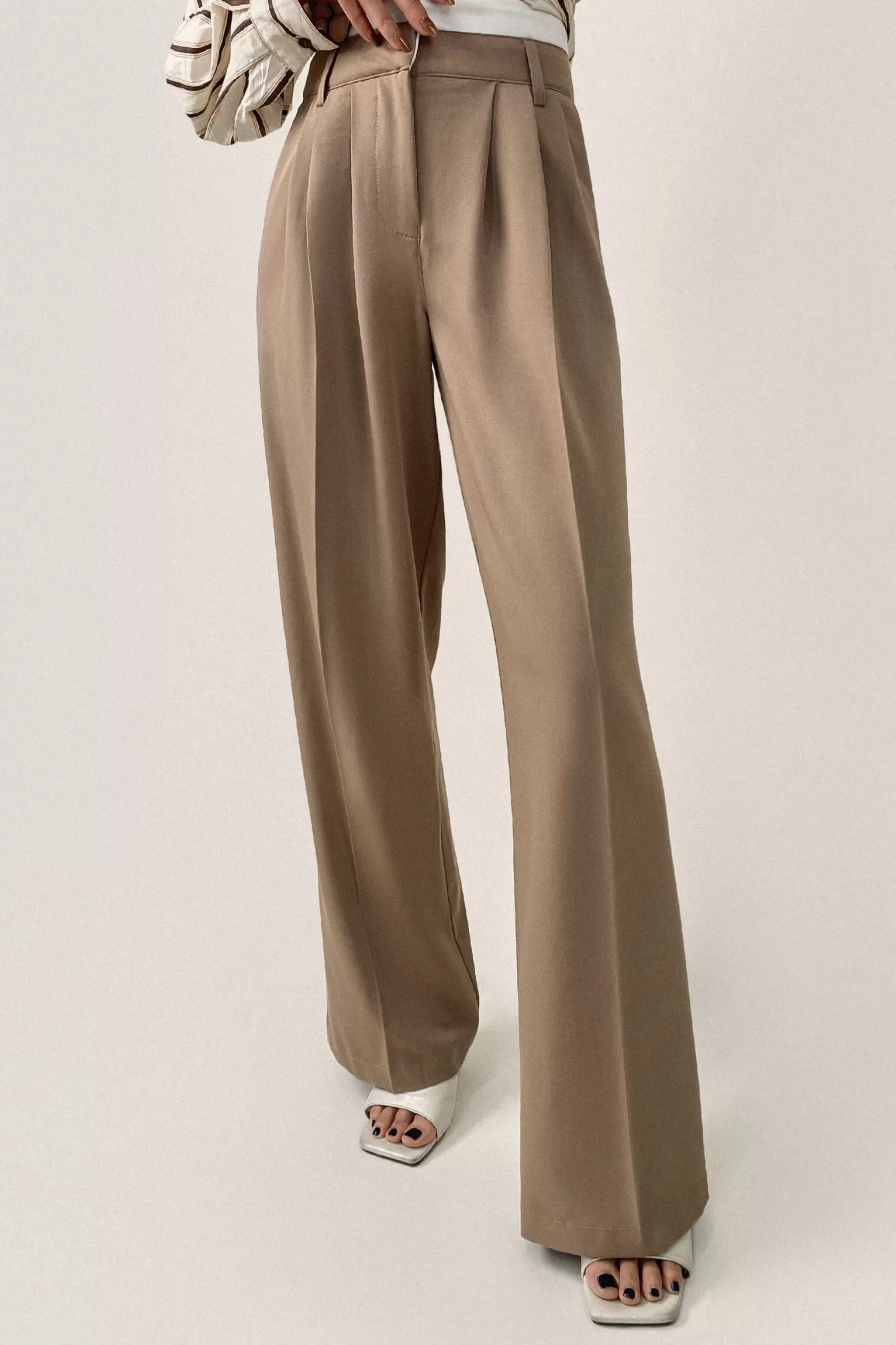 Jingus Double Waistband Wide Leg Pants-J.ING