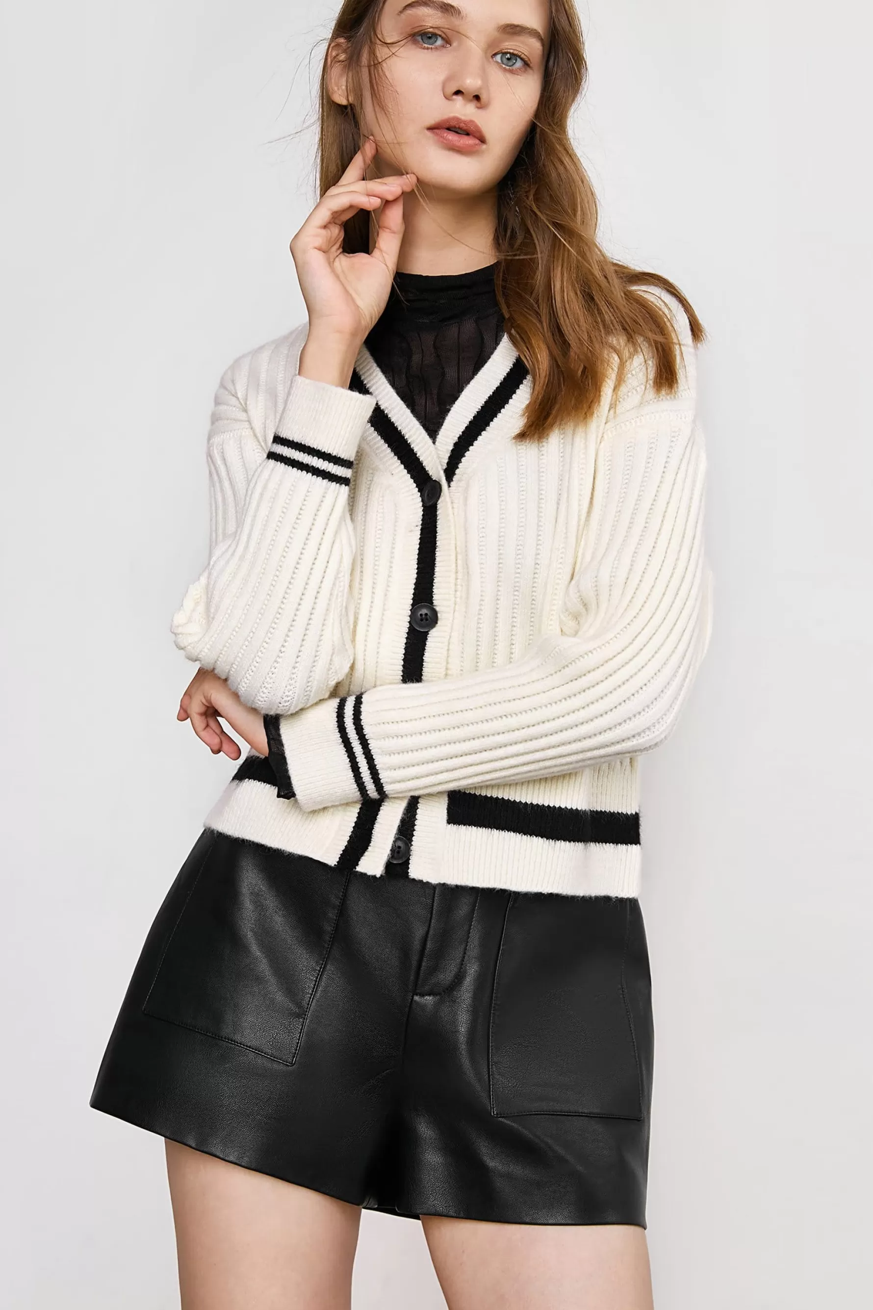 Jingus Slater Contrast Cardigan-J.ING