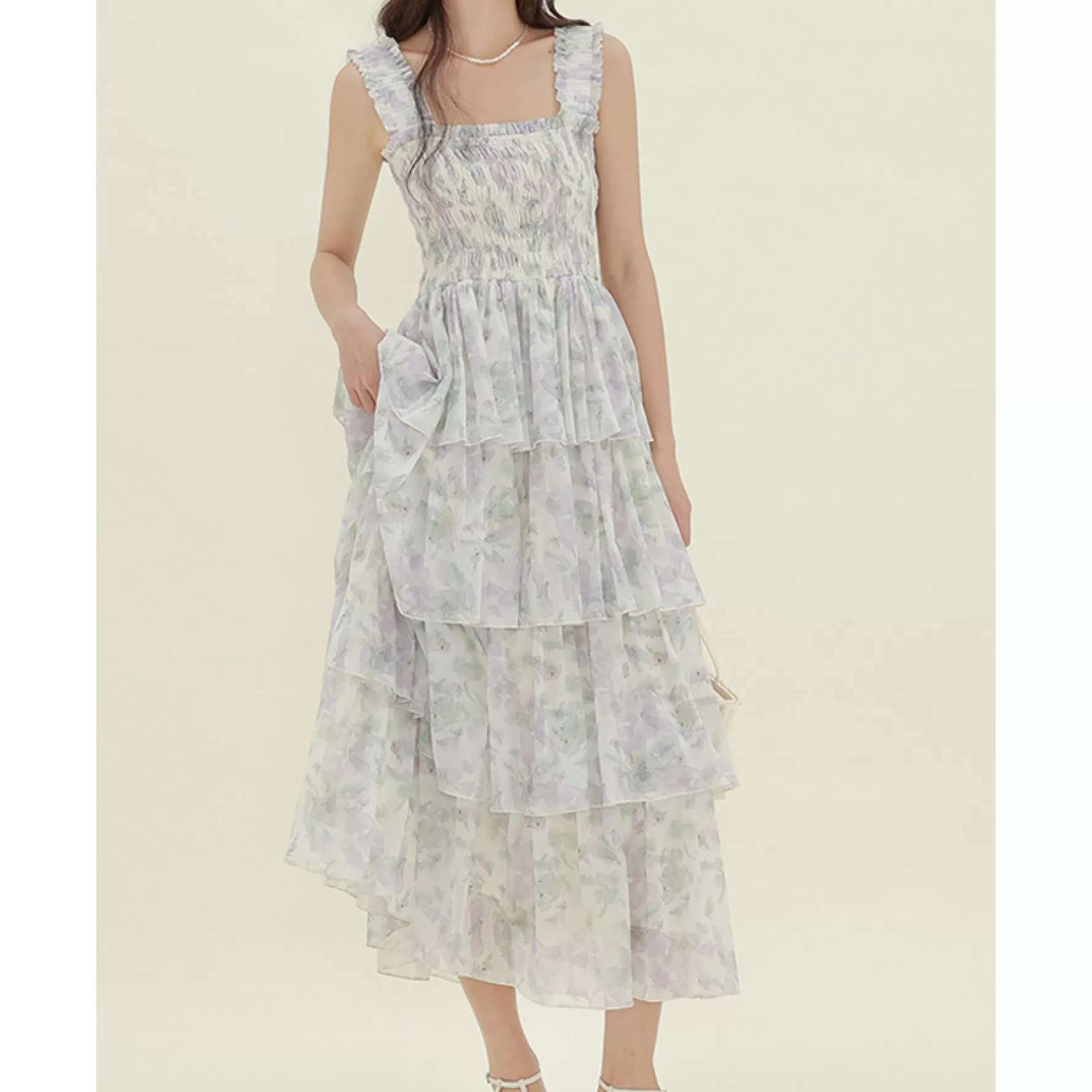 Jingus Sunny Evenings Multi Lurex Flutter Sleeve Maxi Dress-J.ING