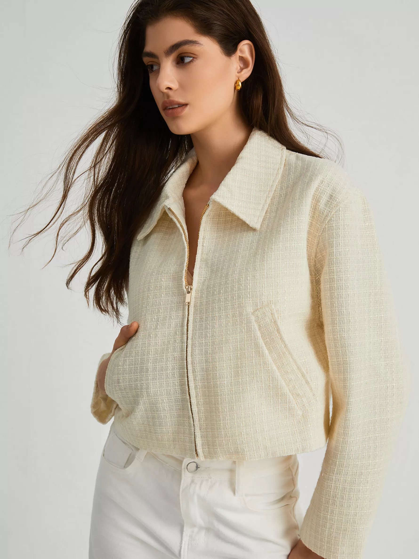 Jingus Tweed Crop Jacket-J.ING