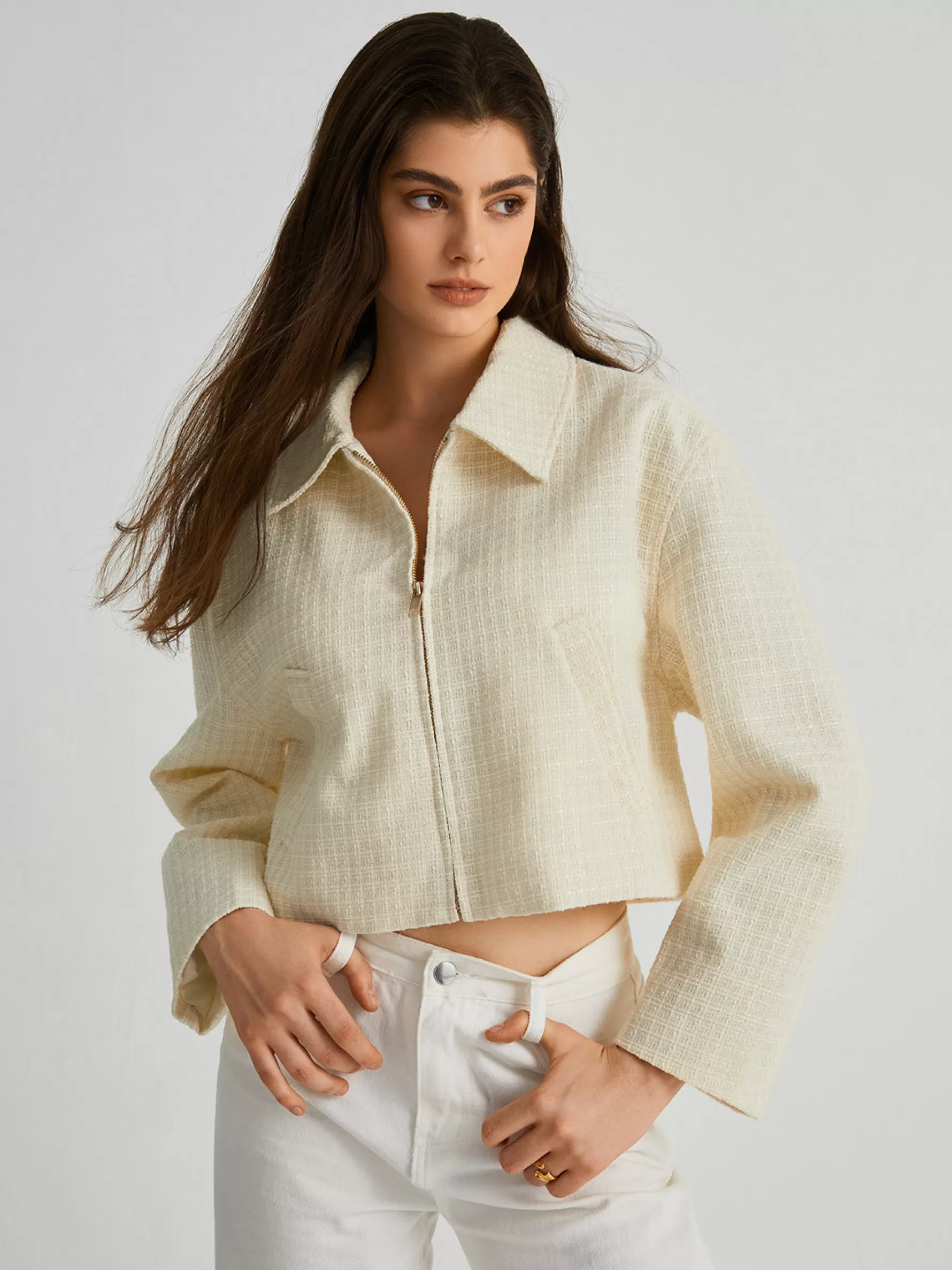 Jingus Tweed Crop Jacket-J.ING