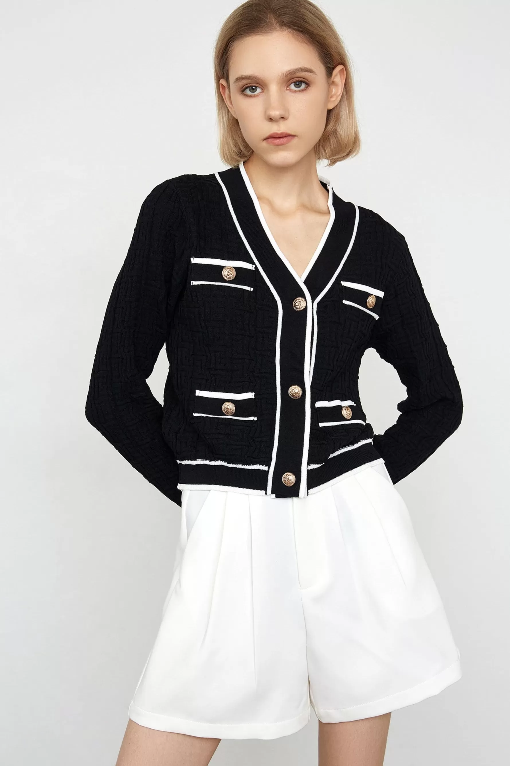 Jingus Zarina Contrast Cardigan-J.ING