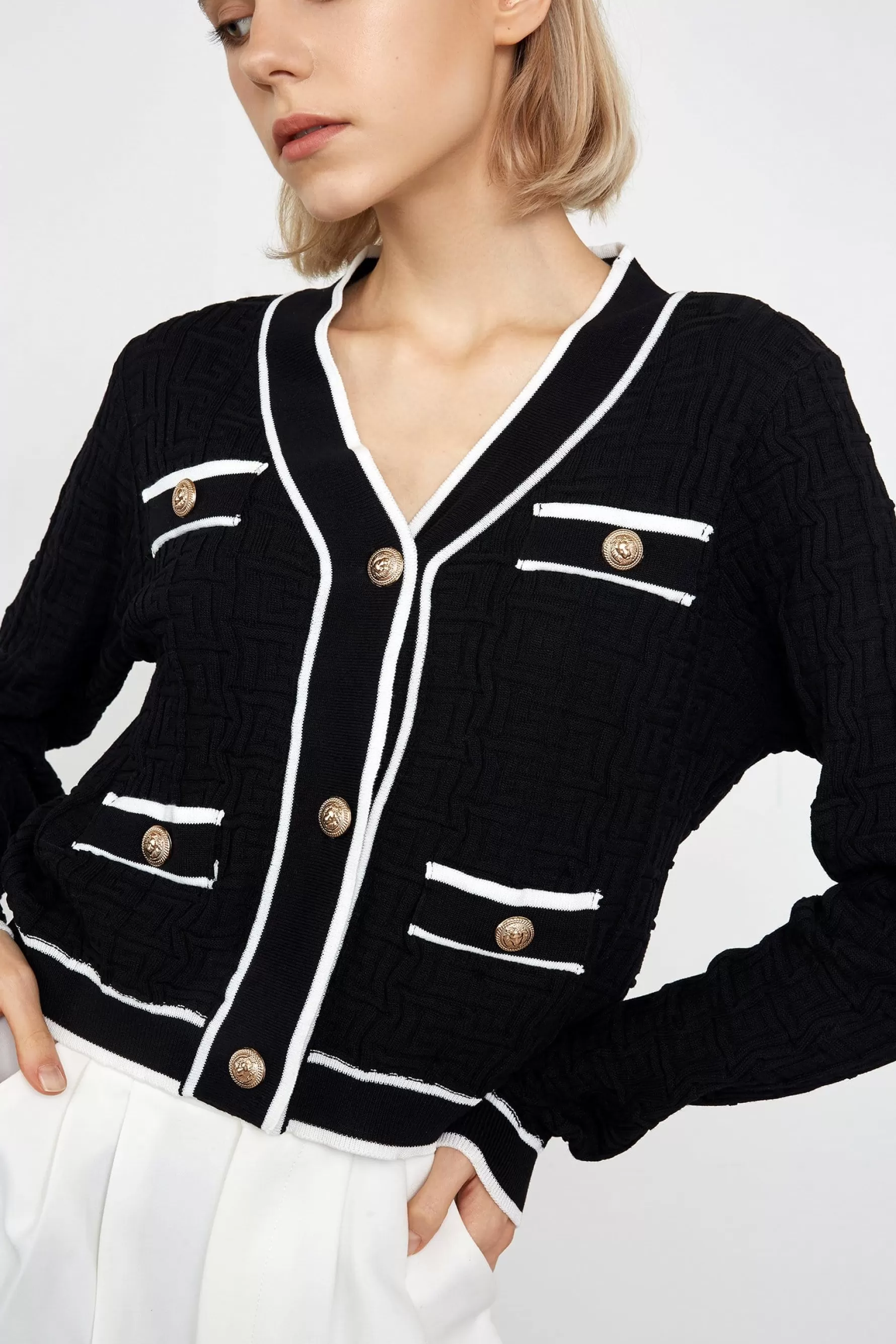 Jingus Zarina Contrast Cardigan-J.ING