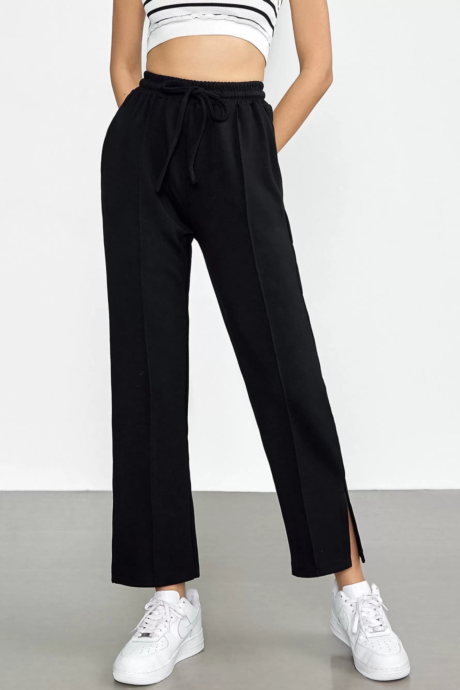 Jingus Zenaida Slit Hem Pants-J.ING